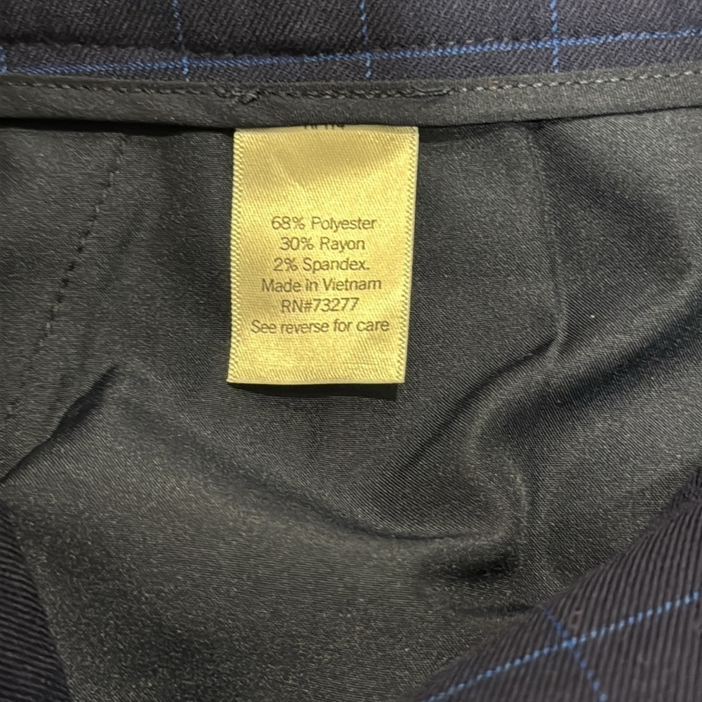 Nine West straight leg pleated plaid trousers 6 - Picture 3 of 8